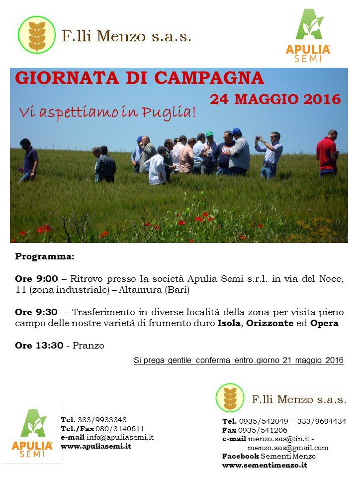 Invito Giornata di Campagna 2016